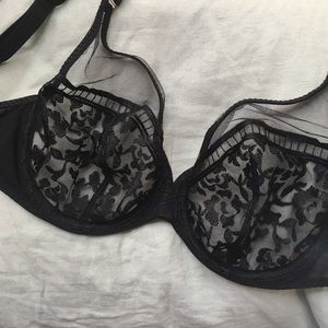 Simone Perele lacy black underwire 32 F